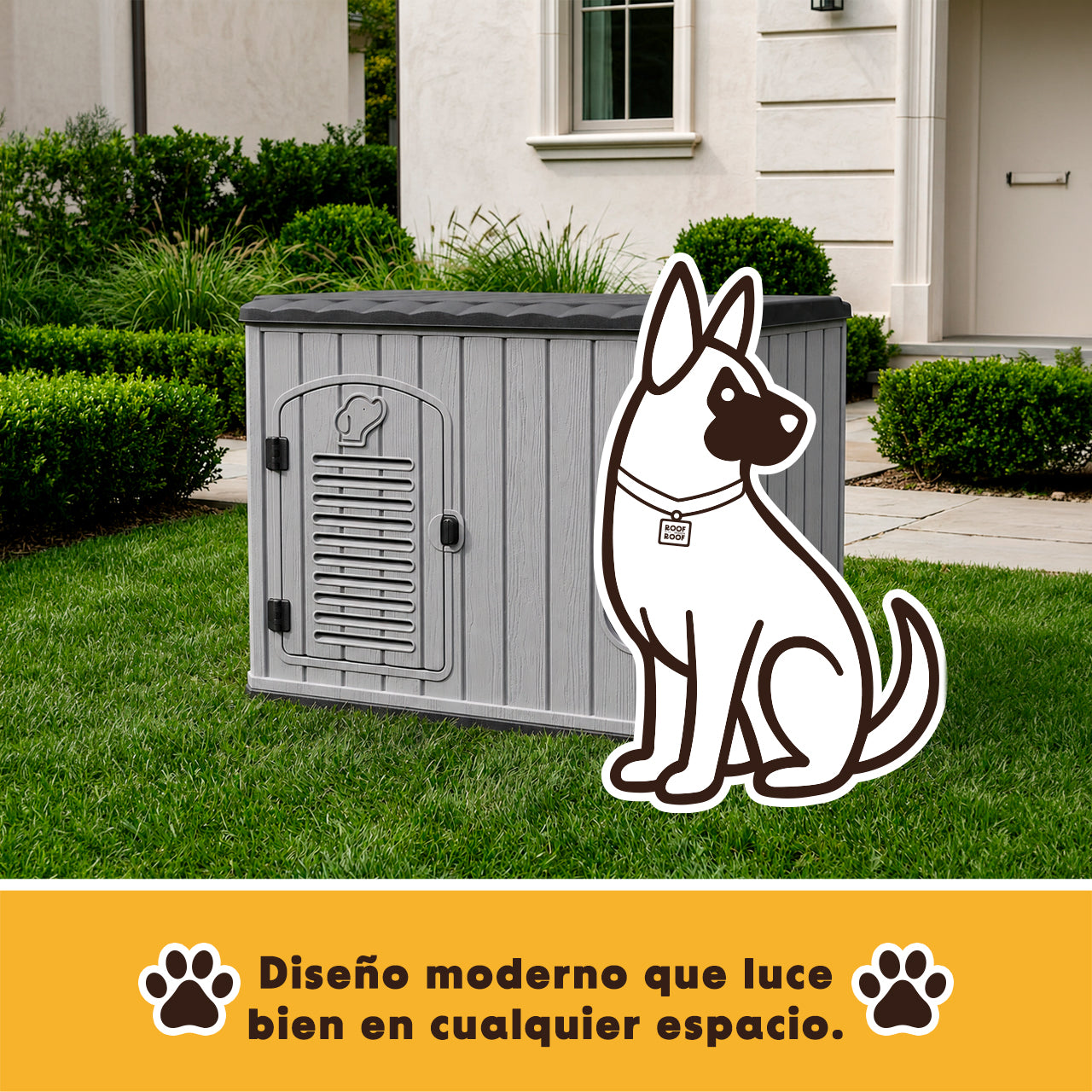 Casa para Perro Bunker Extra Grande Gris