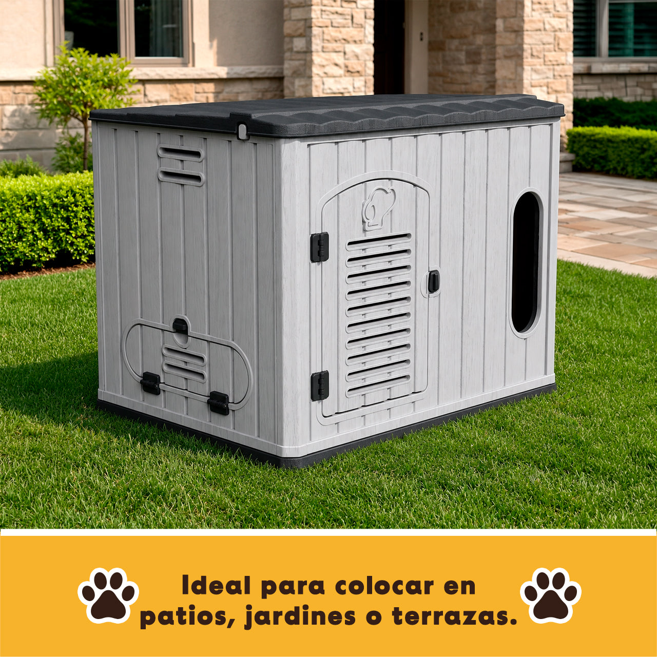 Casa para Perro Bunker Extra Grande Gris