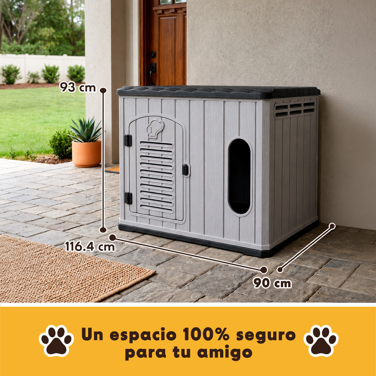 Casa para Perro Bunker Extra Grande Gris