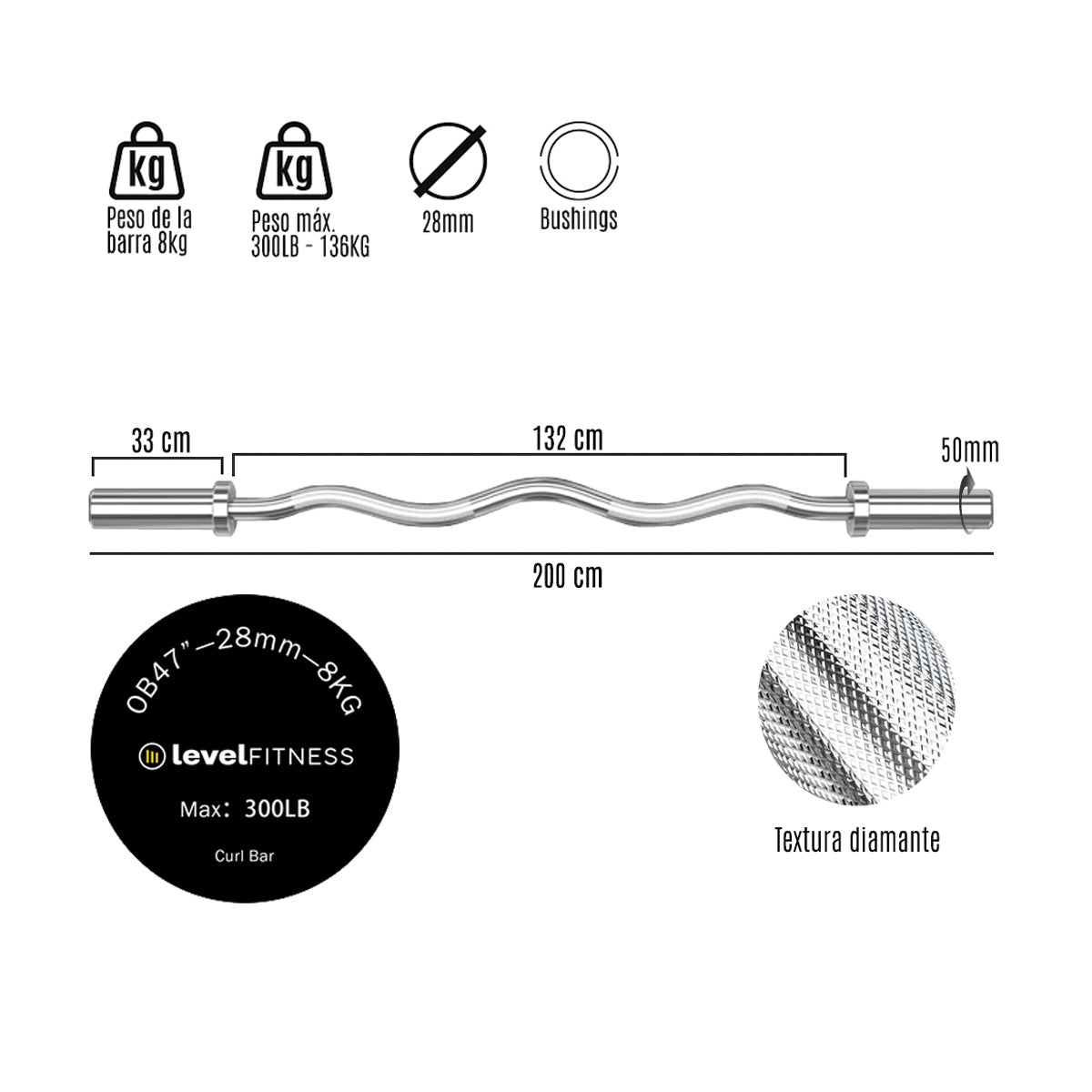 Barra Olímpica  Z Tifón 8KG