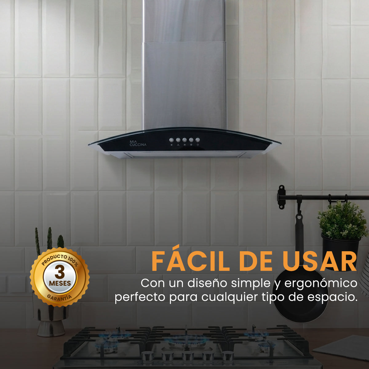 Campana extractora | Acero Inoxidable y Vidrio