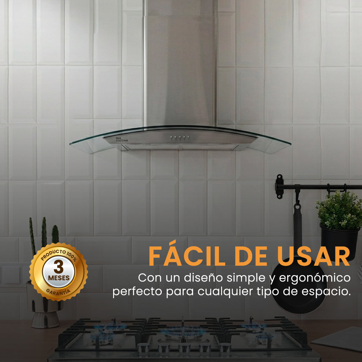 Campana extractora | Acero Inoxidable y Vidrio