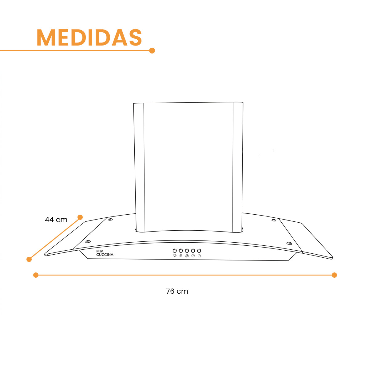 Campana extractora | Acero Inoxidable y Vidrio