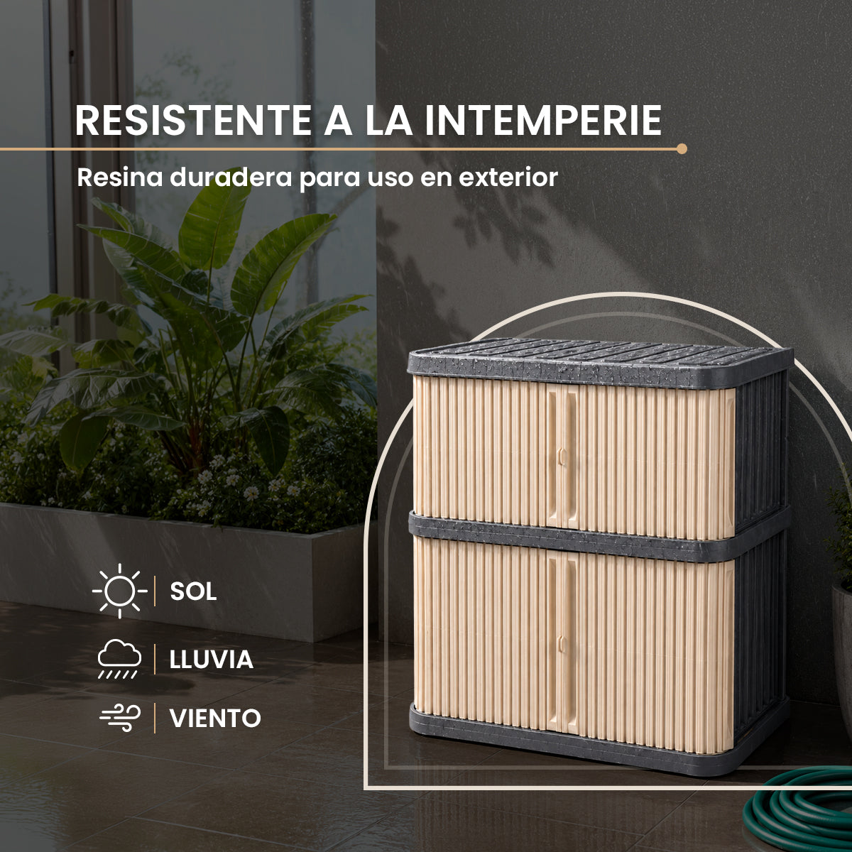 Armario Horizontal de Exterior Gris