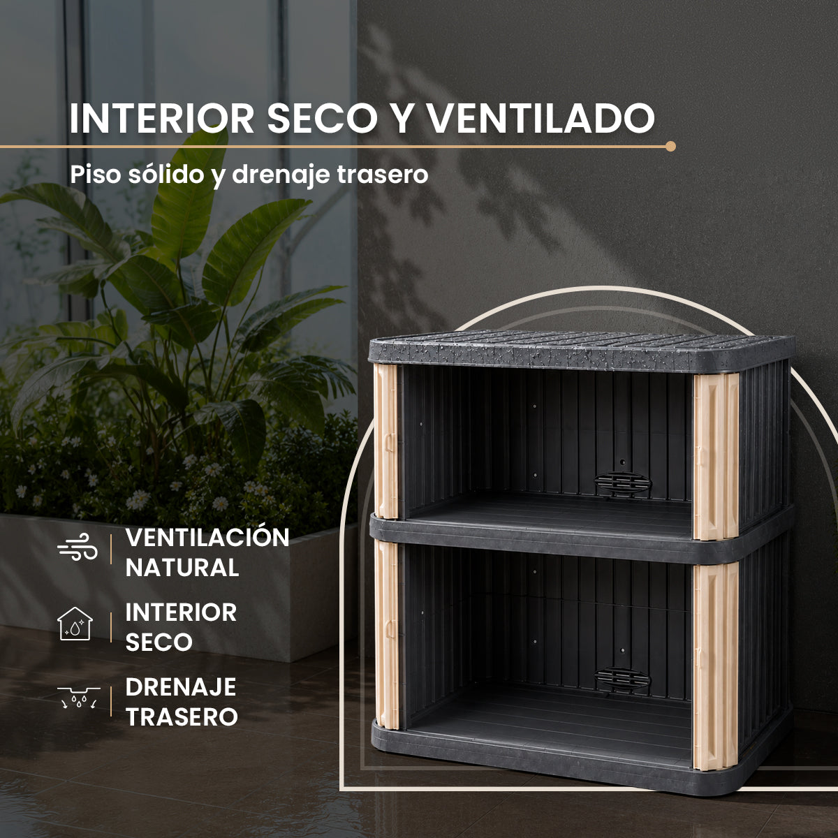 Armario Horizontal de Exterior Gris