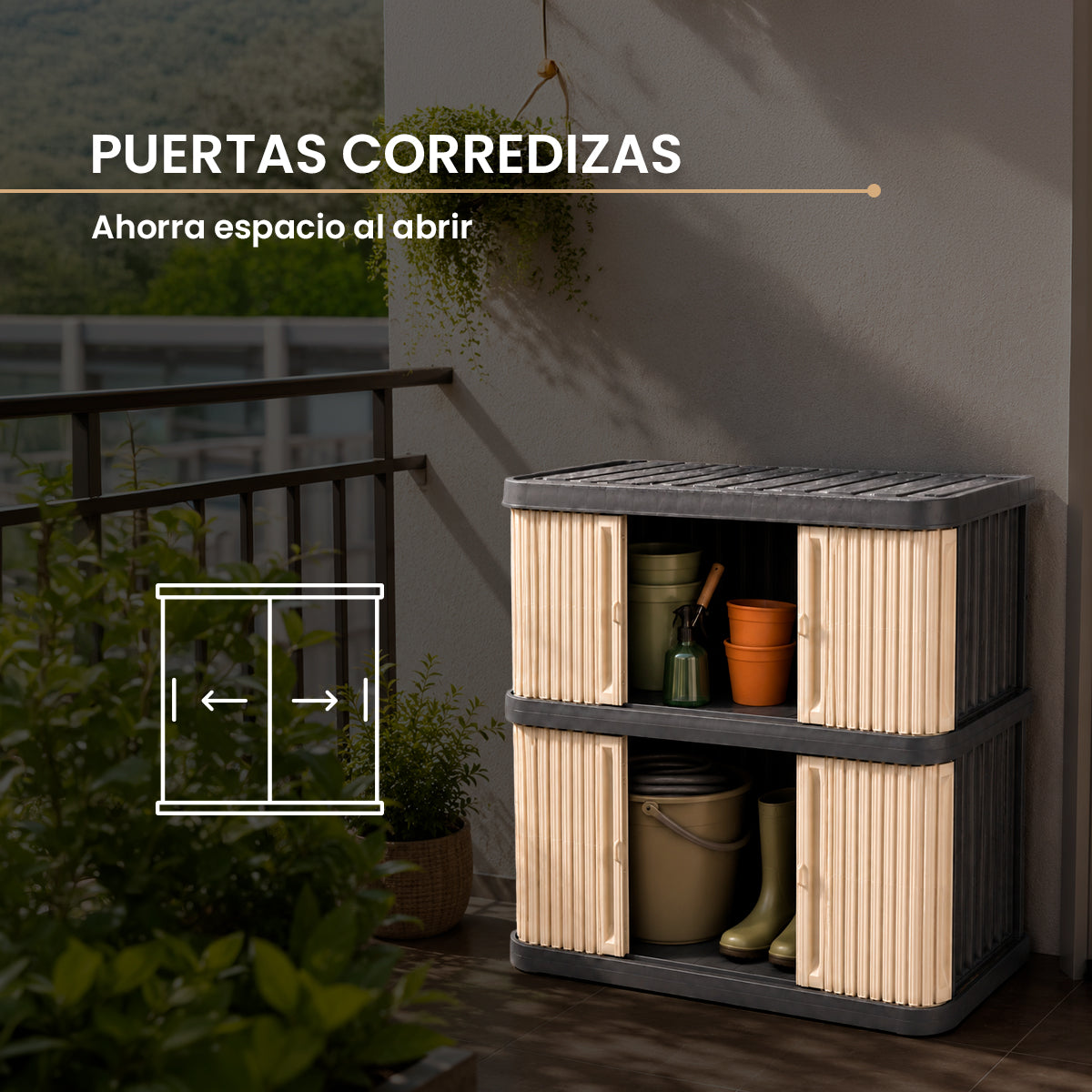 Armario Horizontal de Exterior Gris