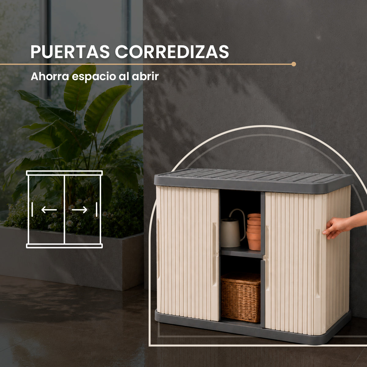 Armario Horizontal de Exterior Gris