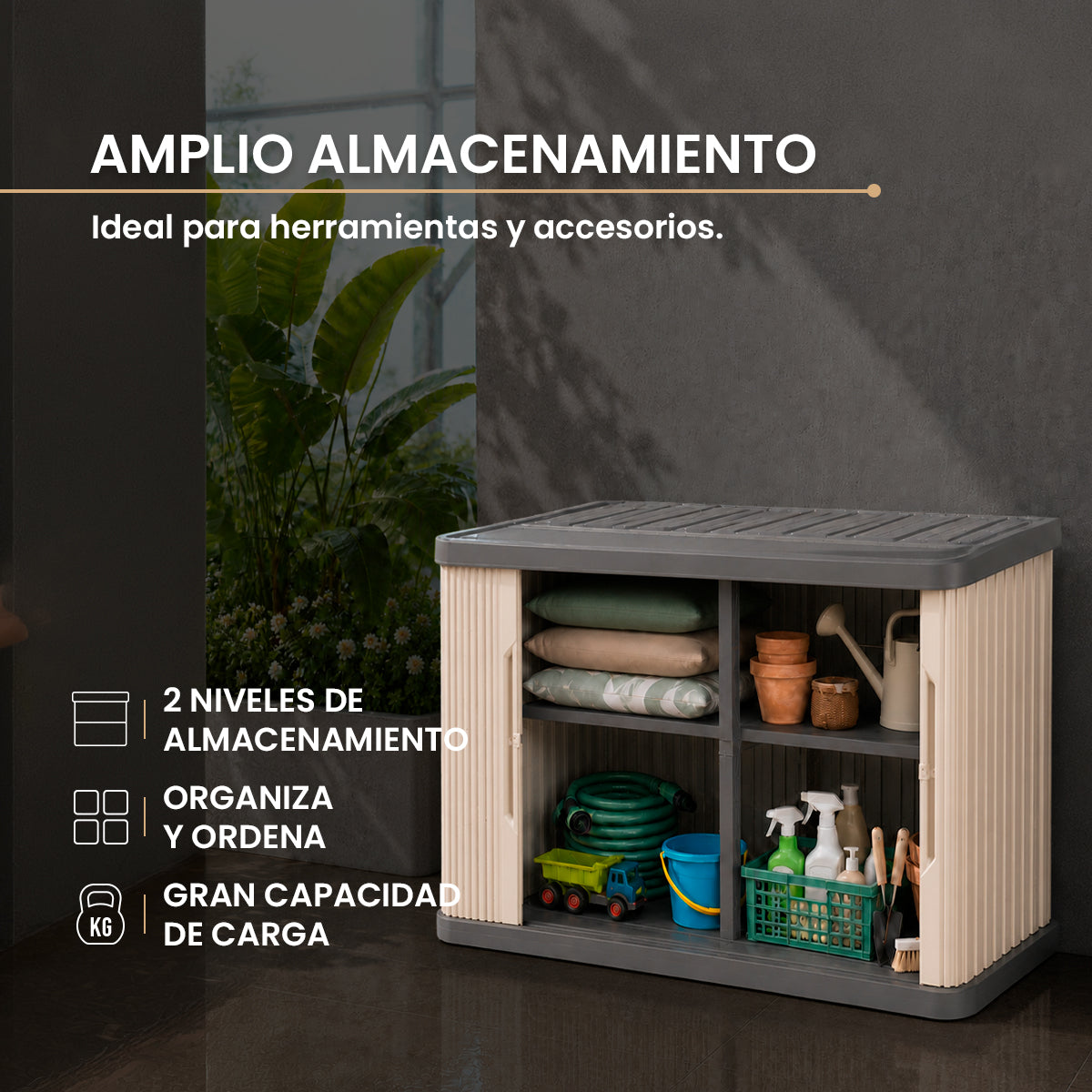 Armario Horizontal de Exterior Gris