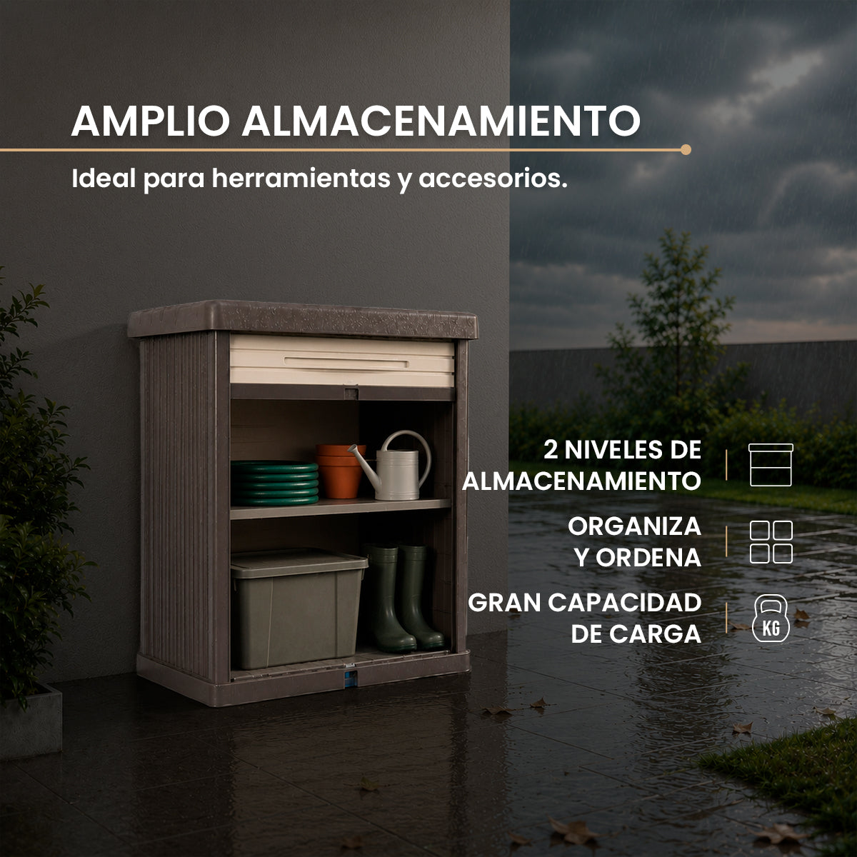 Armario Vertical de Exterior Gris