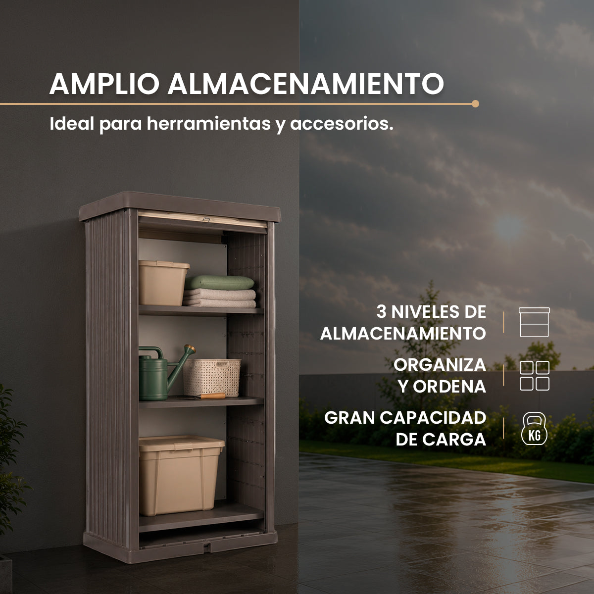 Armario Vertical de Exterior Gris
