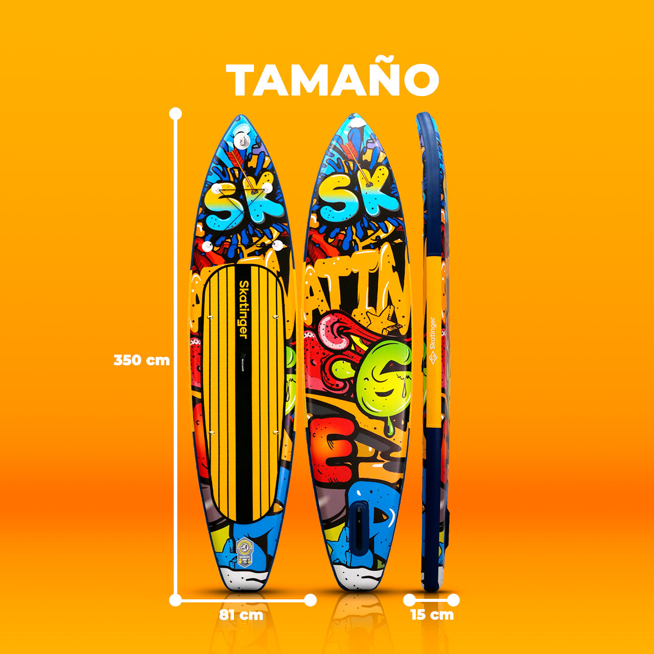 Paddle Board Inflable Graffiti Yellow / Red 11’6” con Accesorios