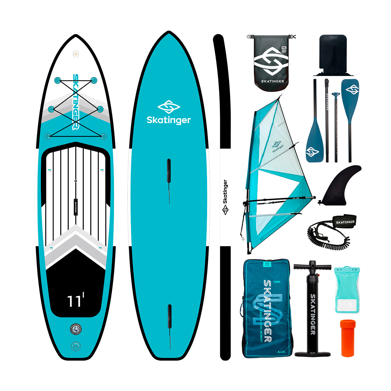 Paddle Board Inflable SKHSAC 11’ con Hard Sail y Accesorios