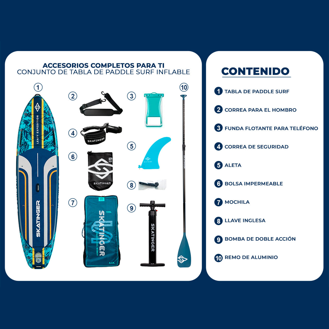 Paddle Board Inflable Leafy Expedition Green / Blue 11’6” con Accesorios