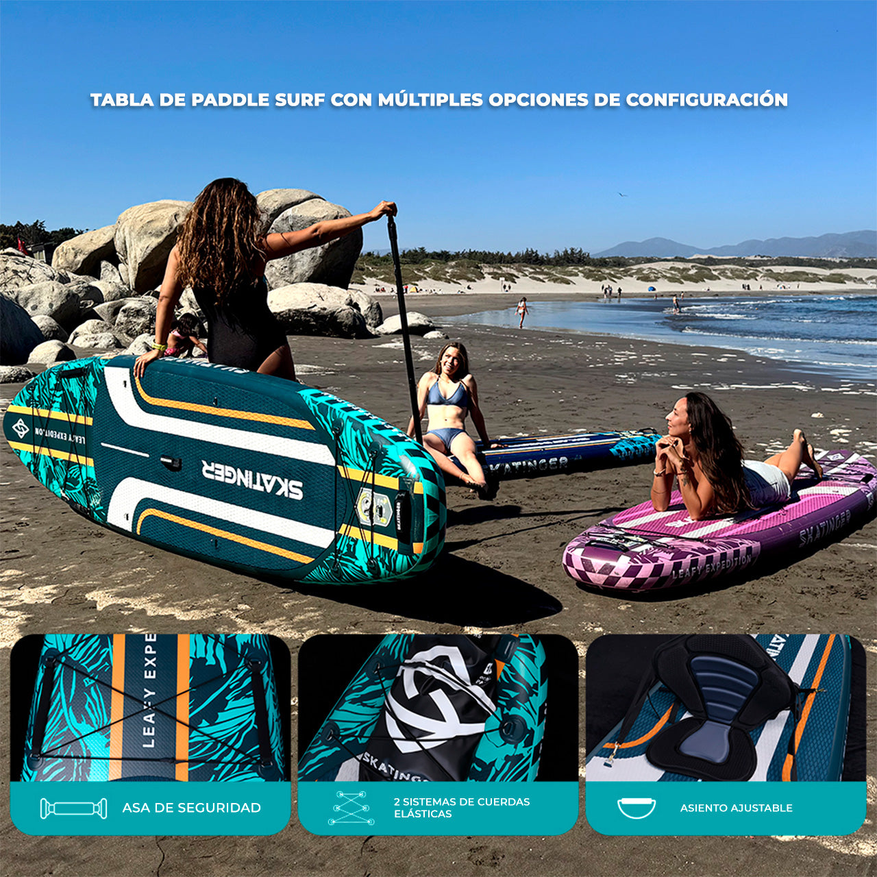 Paddle Board Inflable Leafy Expedition Green / Blue 11’6” con Accesorios