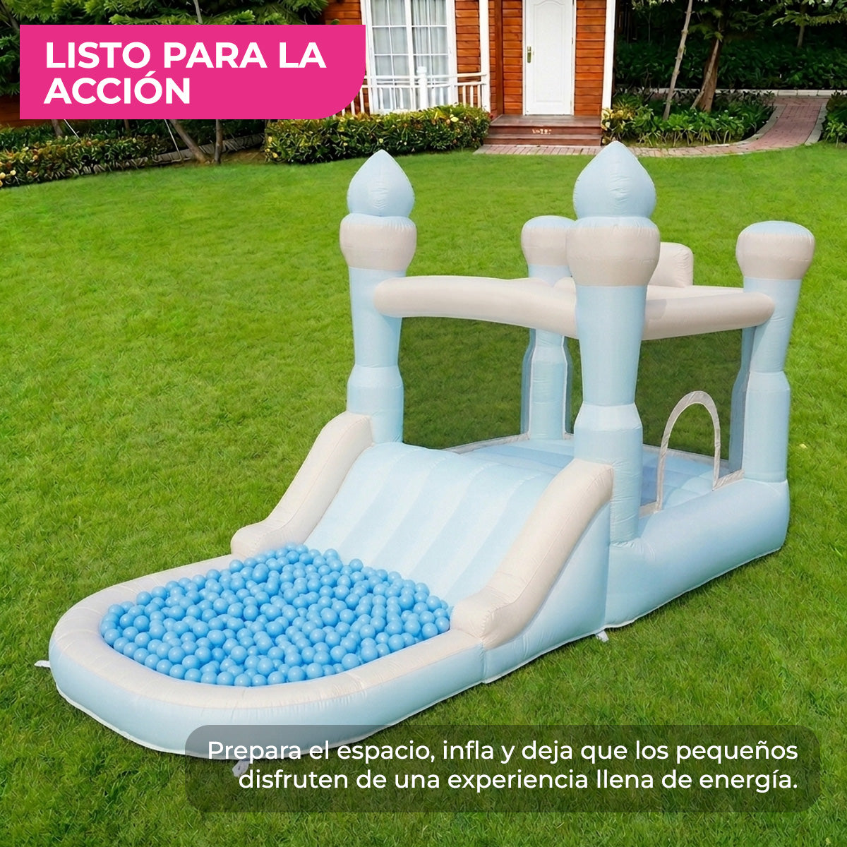 Brincolín Inflable Infantil Nubelandia con Soplador 350W para Exterior