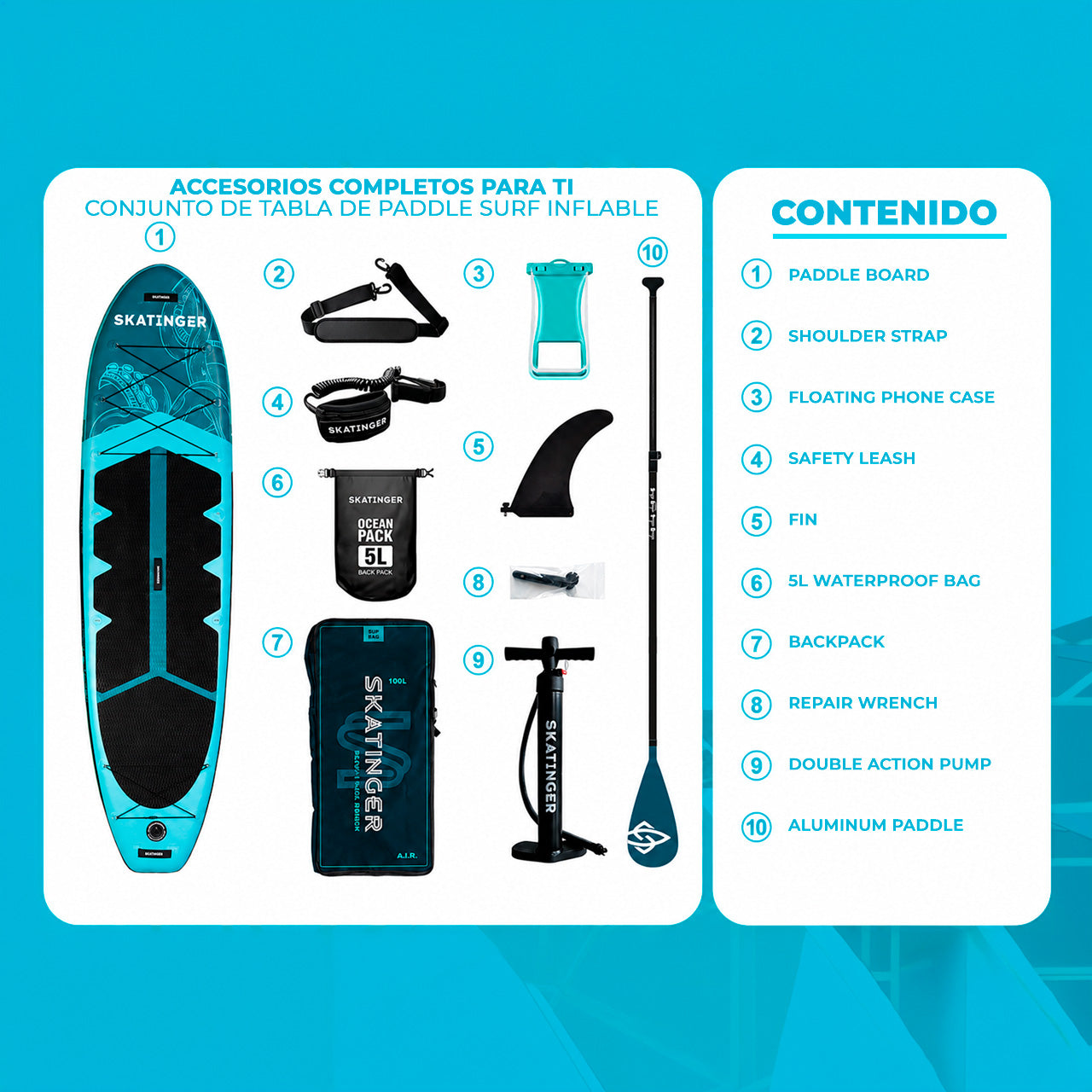 Paddle Board Inflable Octupus 11’ con Accesorios