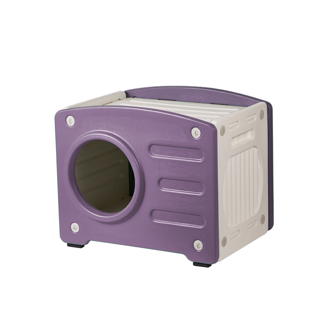 Casa y Cama De Plástico para Gato con Rascador