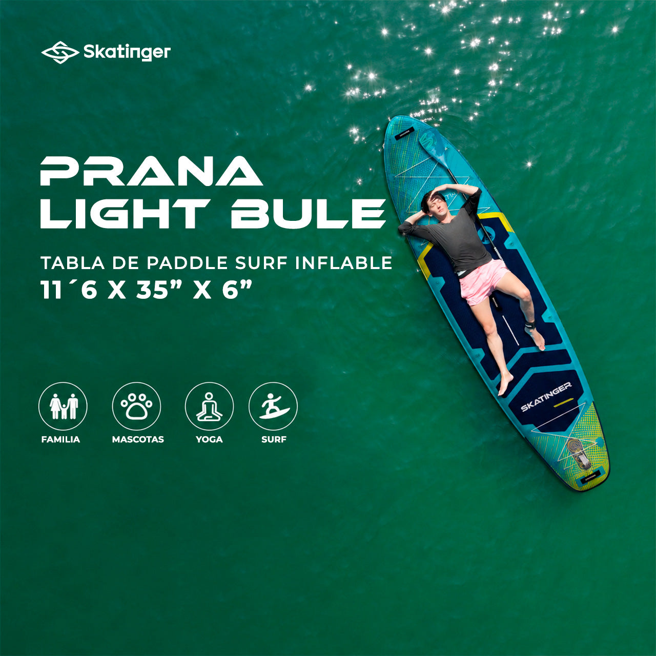 Paddle Board Inflable Prana Light Blue 11’6” con Accesorios