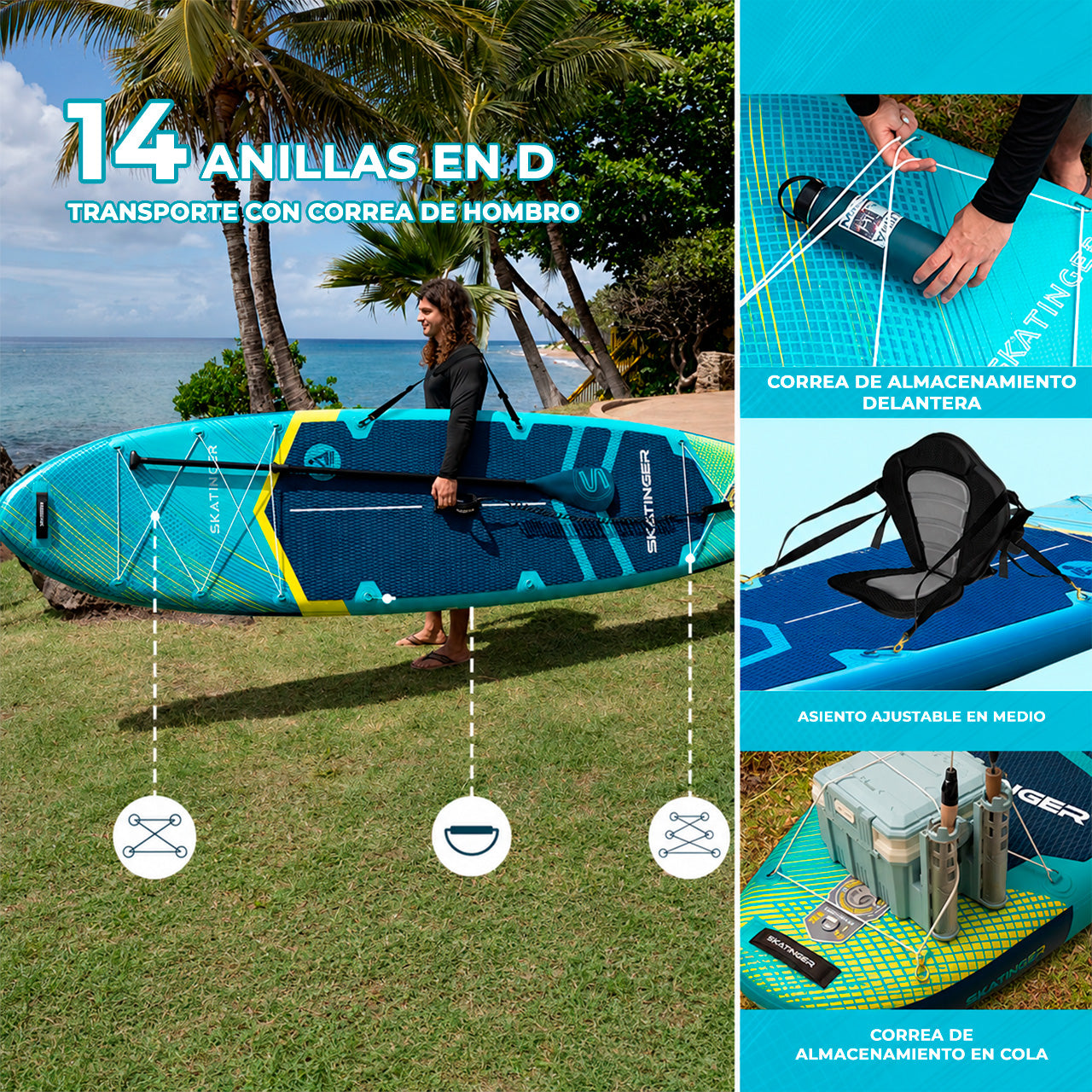 Paddle Board Inflable Prana Light Blue 11’6” con Accesorios