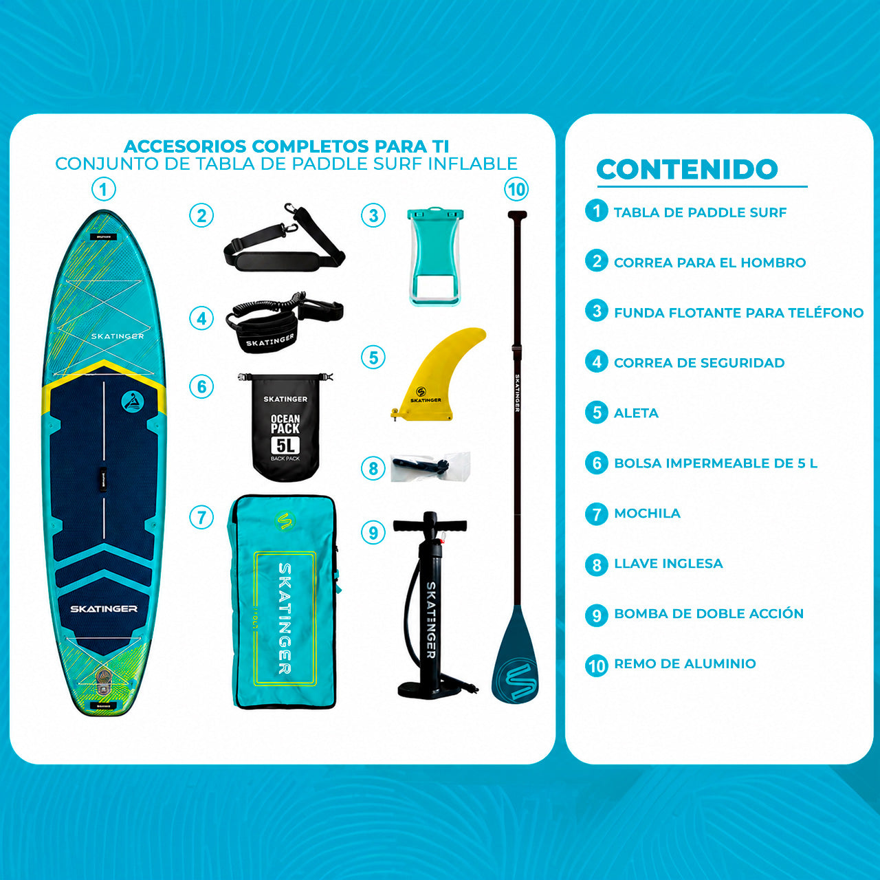 Paddle Board Inflable Prana Light Blue 11’6” con Accesorios