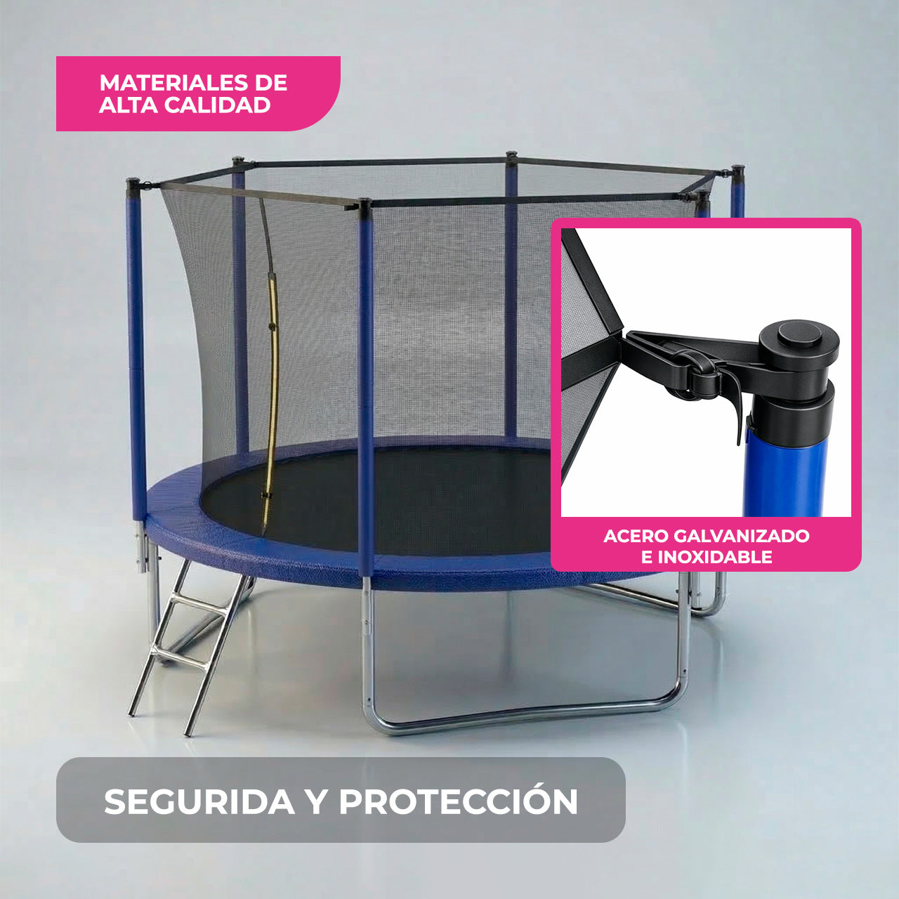 Trampolín Recto con Red de Seguridad para Exterior