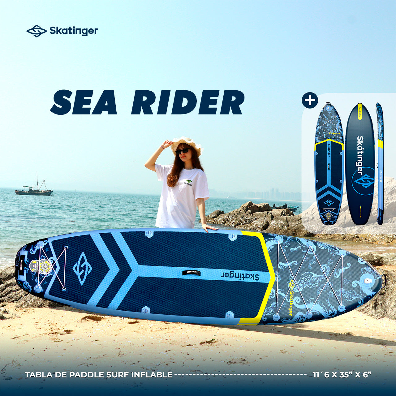 Paddle Board Inflable Sea Rider 11’6” con Accesorios