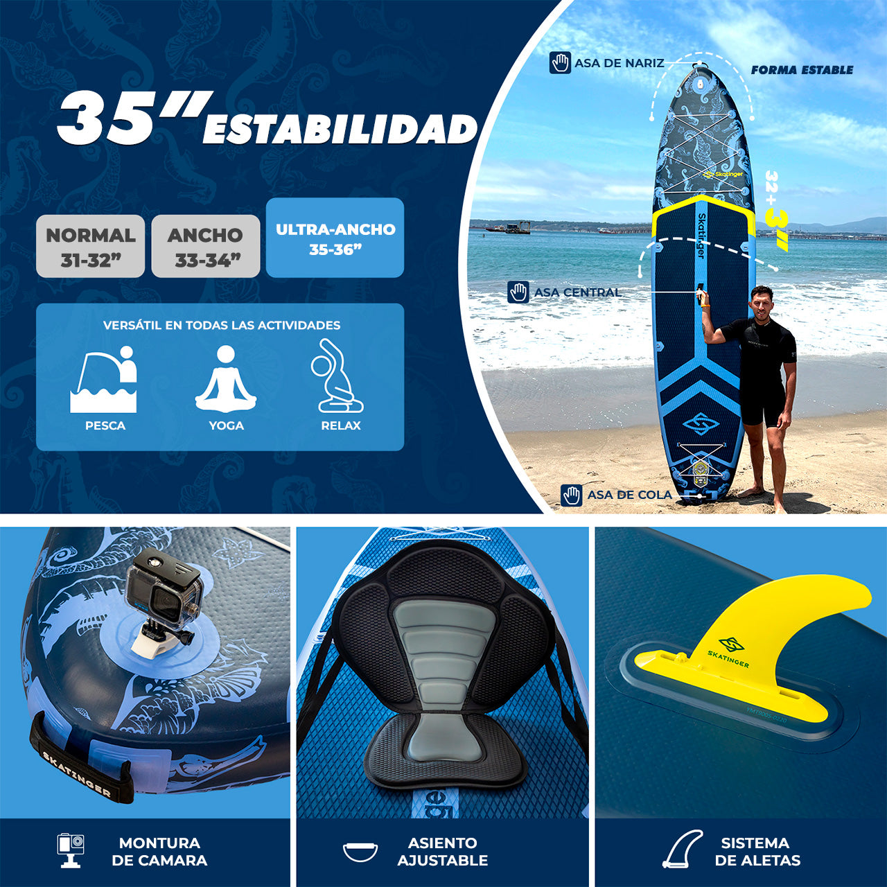 Paddle Board Inflable Sea Rider 11’6” con Accesorios