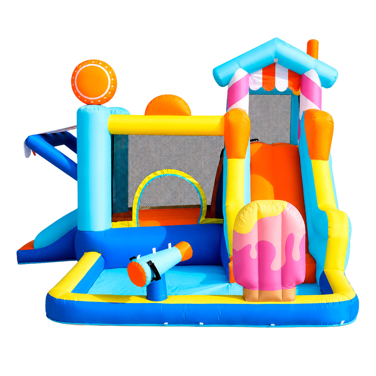 Brincolín Inflable Acuático Infantil Tienditaland con Soplador 450W y Conexión de Agua