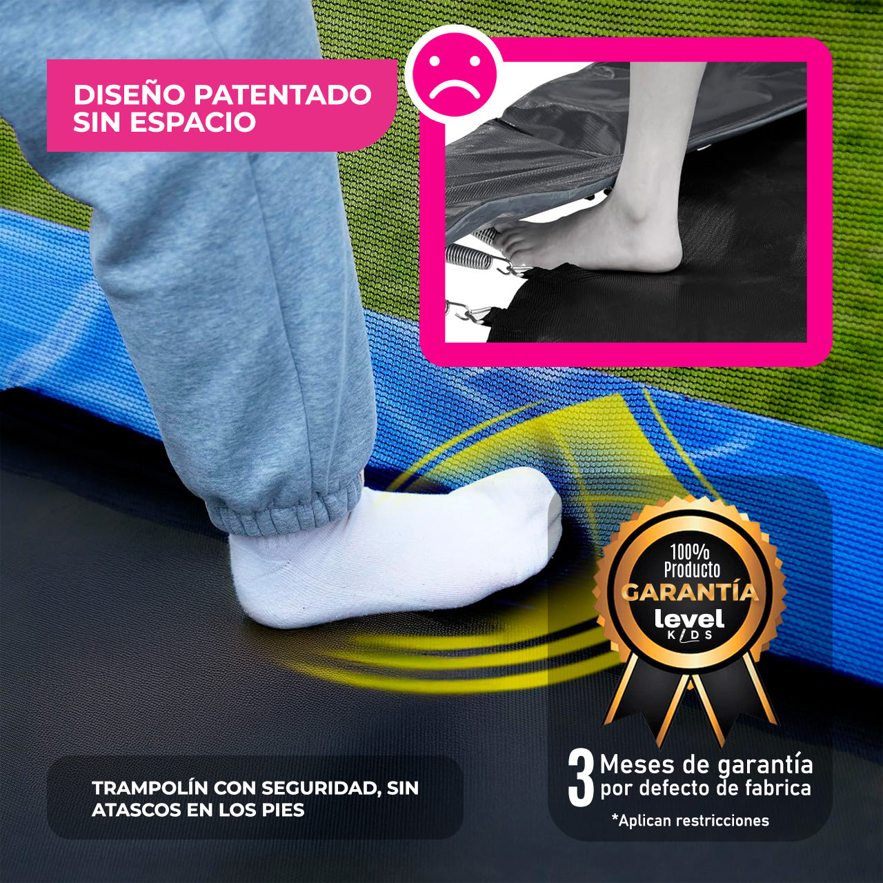 Trampolín Rectangular No-Gap para Exterior