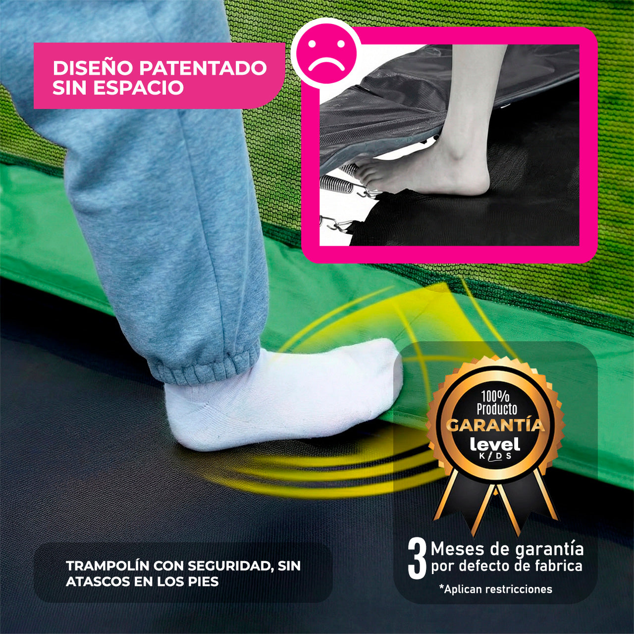 Trampolín Rectangular No-Gap para Exterior