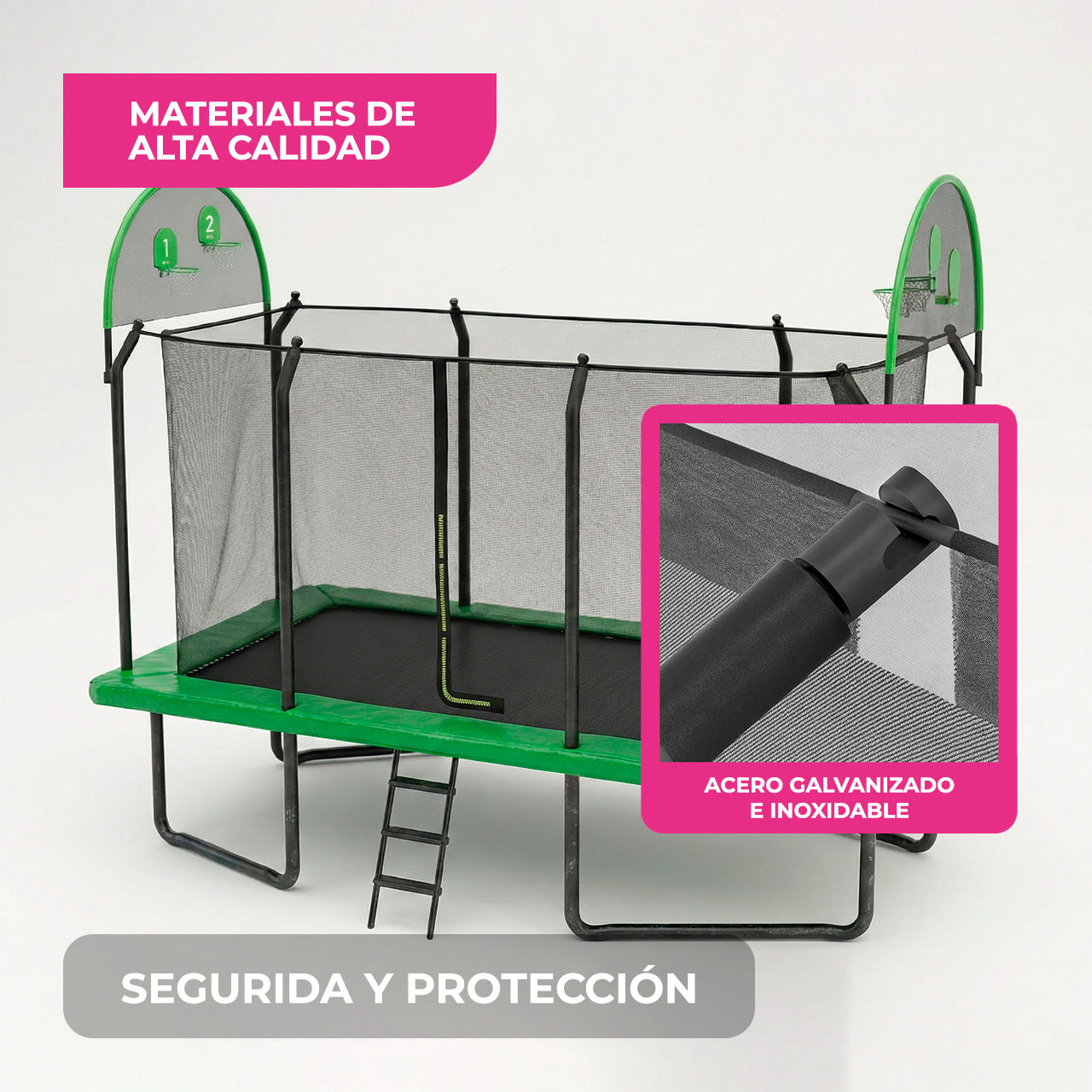 Trampolín Rectangular No-Gap para Exterior