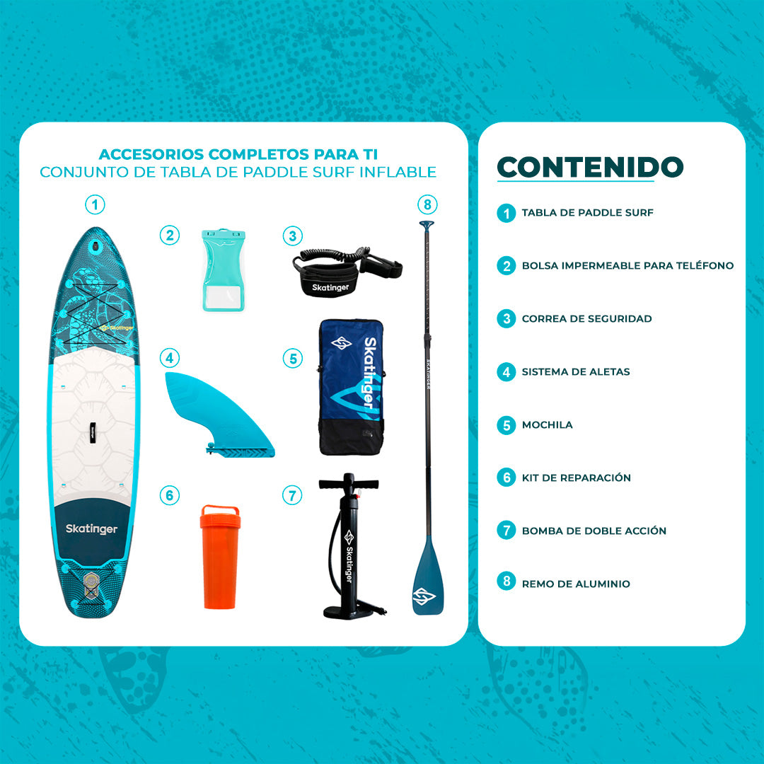 Paddle Board Inflable Turtle 2026 10’6” con Accesorios