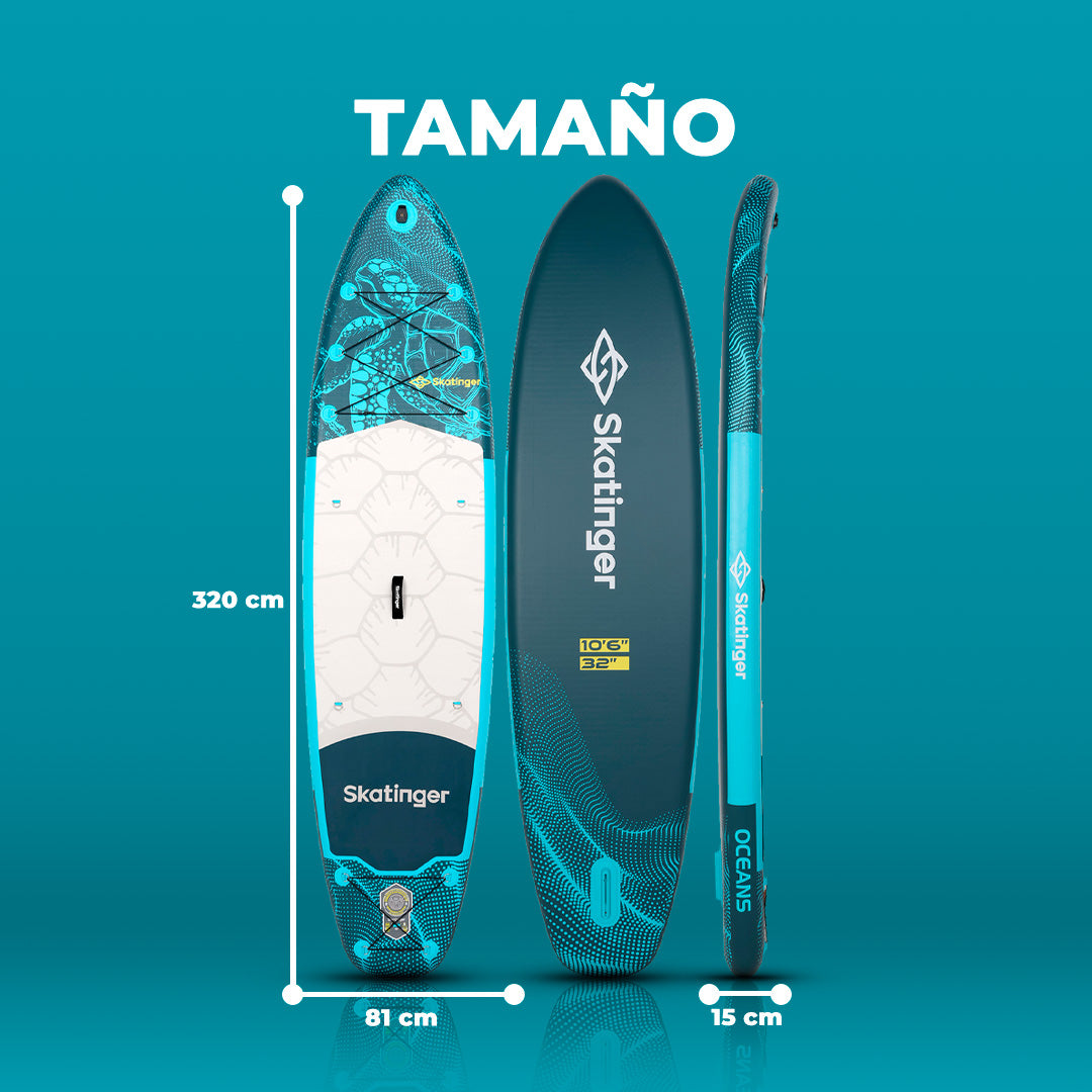 Paddle Board Inflable Turtle 2026 10’6” con Accesorios