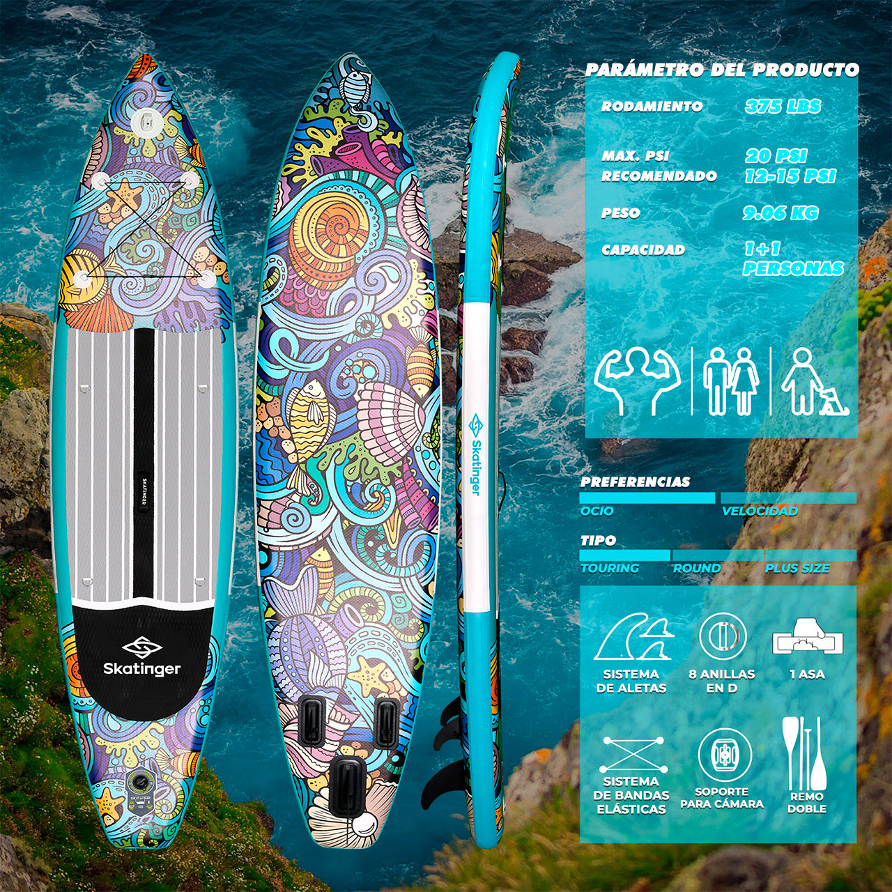 Paddle Board Inflable Undine 11’6” con Accesorios