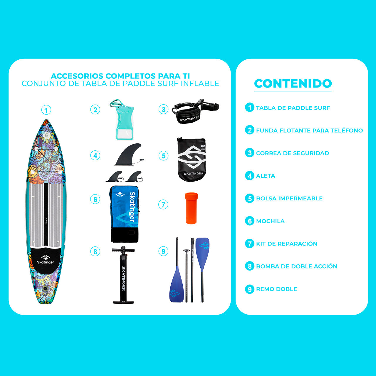 Paddle Board Inflable Undine 11’6” con Accesorios
