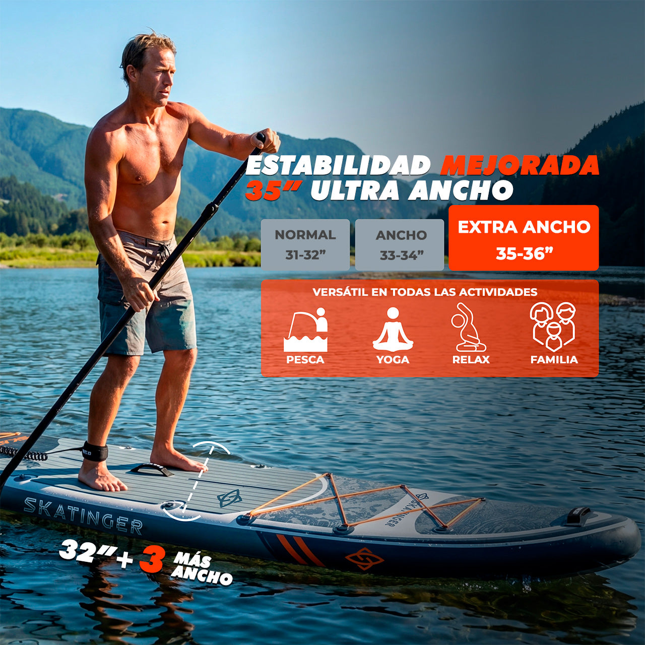 Paddle Board Inflable Wave Green / Silver 2026 11’6” con Accesorios