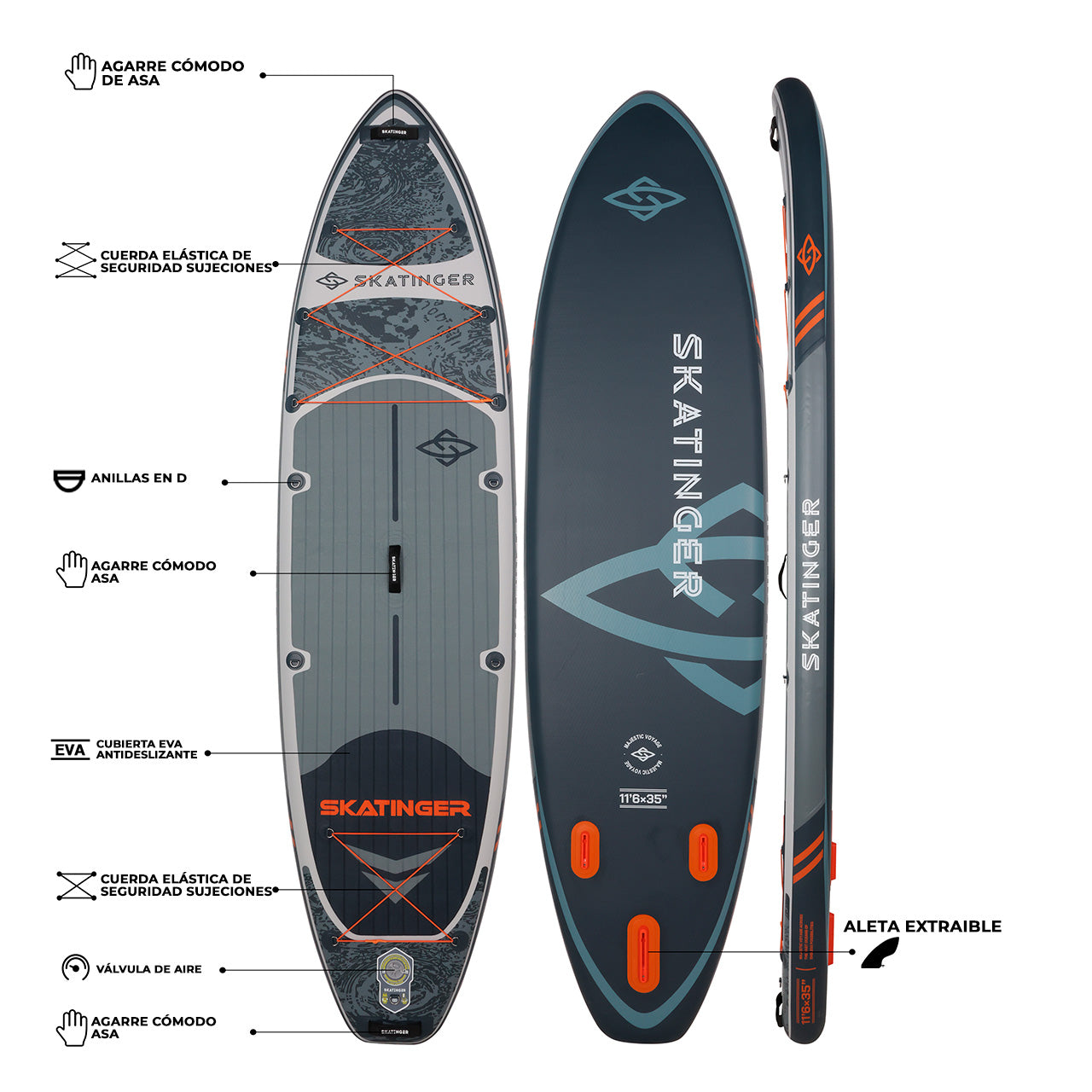 Paddle Board Inflable Wave Green / Silver 2026 11’6” con Accesorios