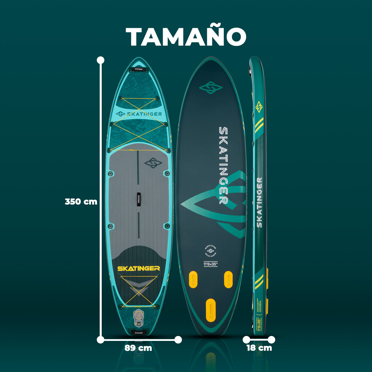 Paddle Board Inflable Wave Green / Silver 2026 11’6” con Accesorios