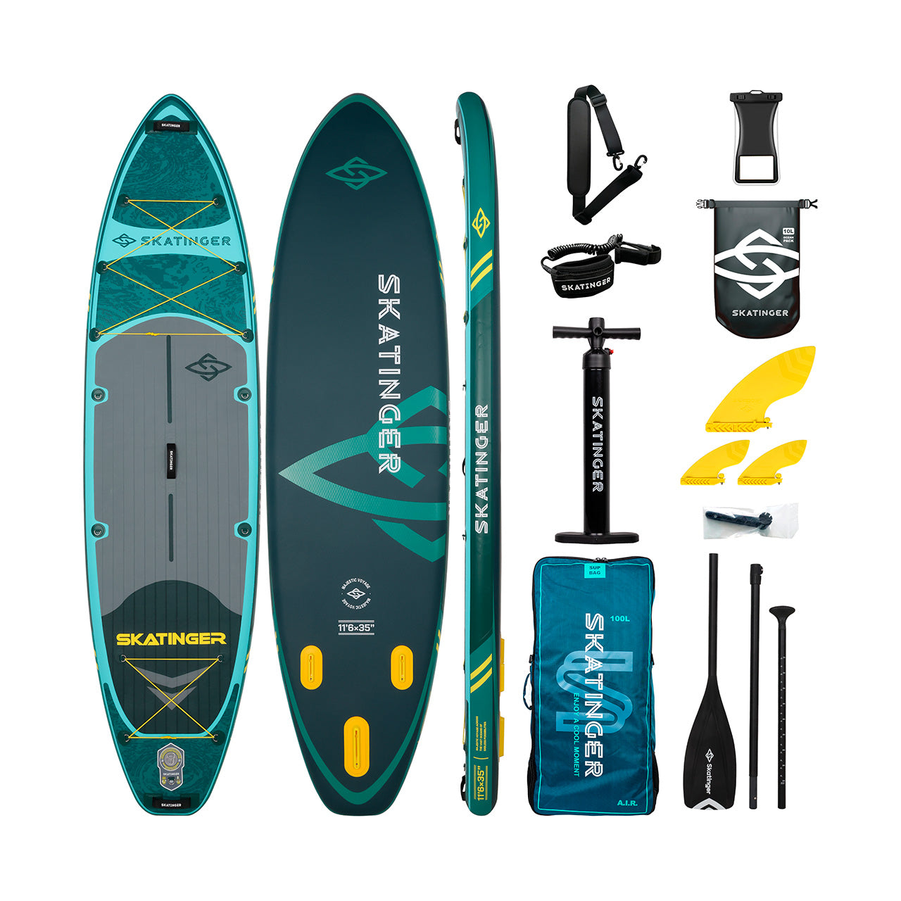 Paddle Board Inflable Wave Green / Silver 2026 11’6” con Accesorios
