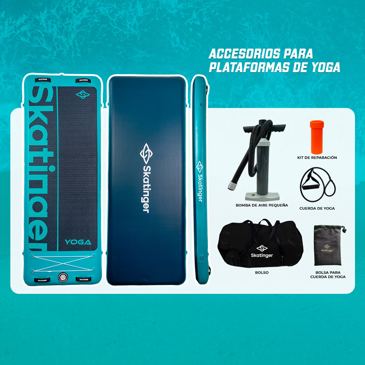 Yoga Mat Inflable para Agua con Accesorios