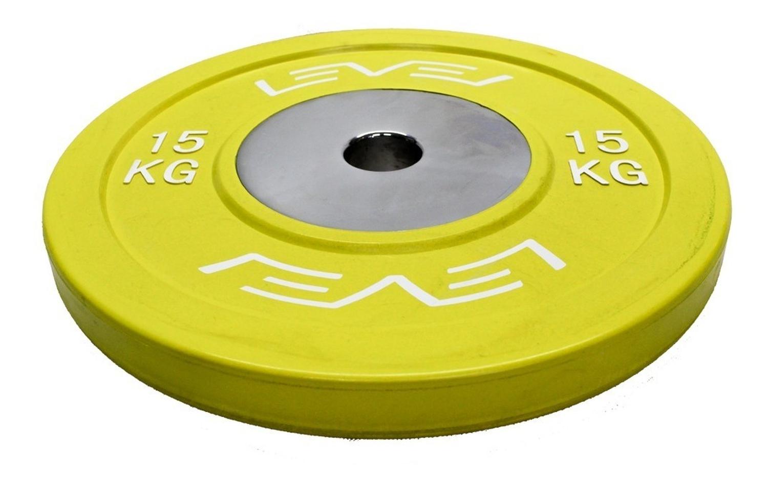 Discos Olímpicos Competencia Bumper Crossfit 15kg 2 Piezas